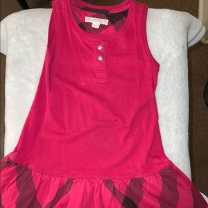 Burberry Burgundy Nova Check Toddler Girl 4T Dress